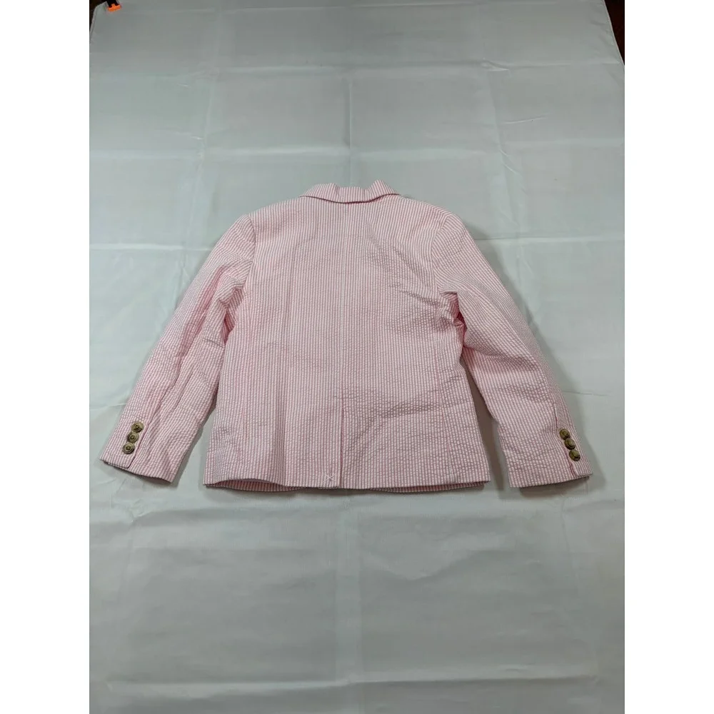 Janie and Jack Boys Pink White Seersucker Blazer Jacket Size 5 NWT‎ Formal